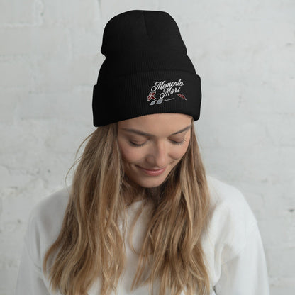 Dappled Designs Hats Memento Mori Embroidered Cuffed Beanie