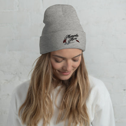 Dappled Designs Heather Grey Memento Mori Cuffed Beanie