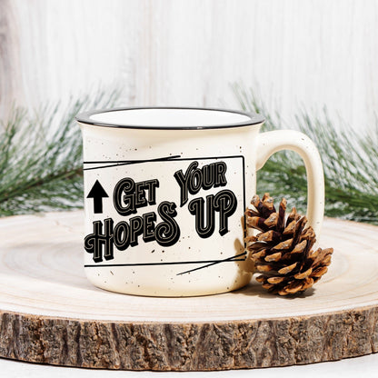 Dappled Designs Mugs Get Your Hopes Up 13oz Ceramic Camp Mug