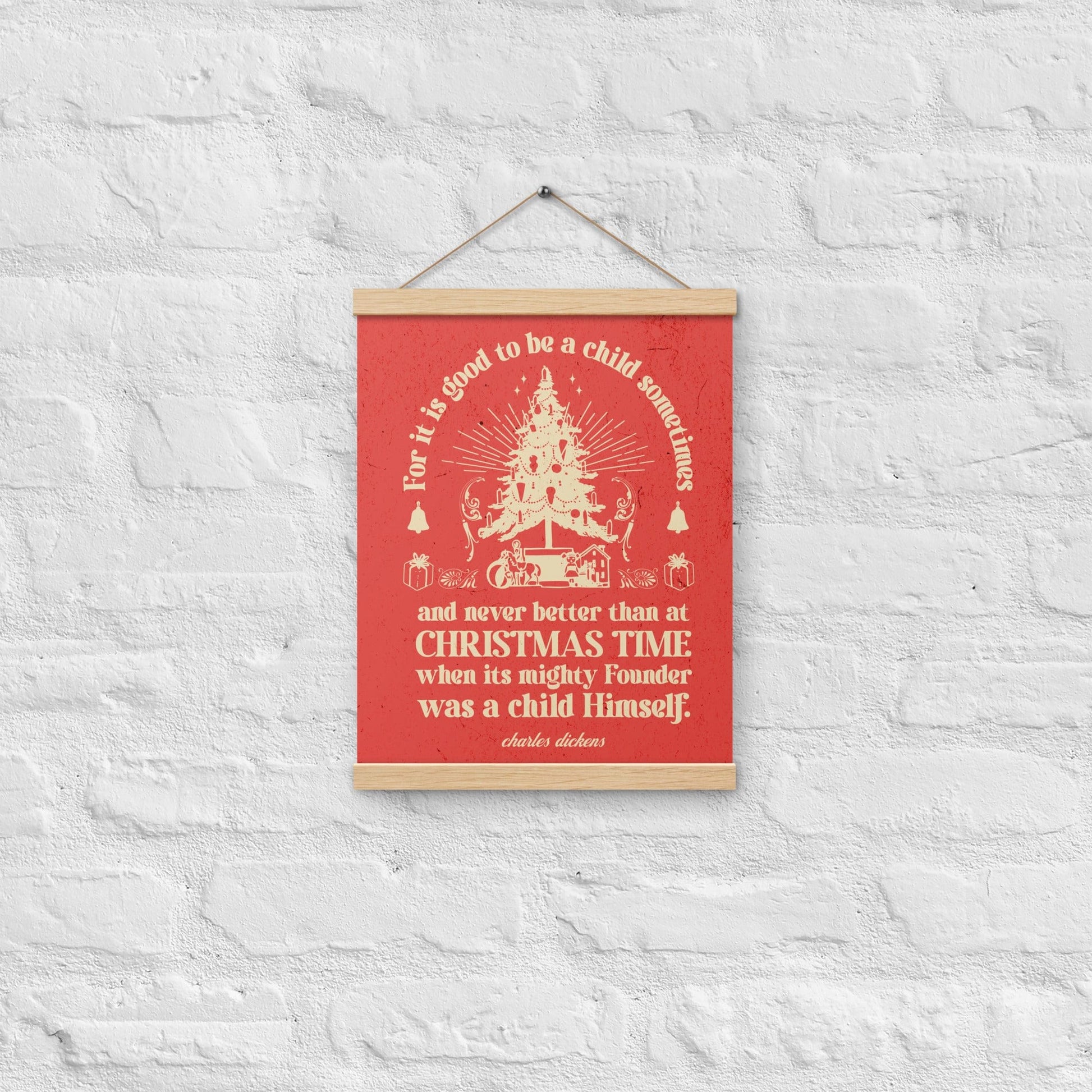 Dappled Designs Wall Art "Childlike Christmas" Wood Framed Hanging Poster