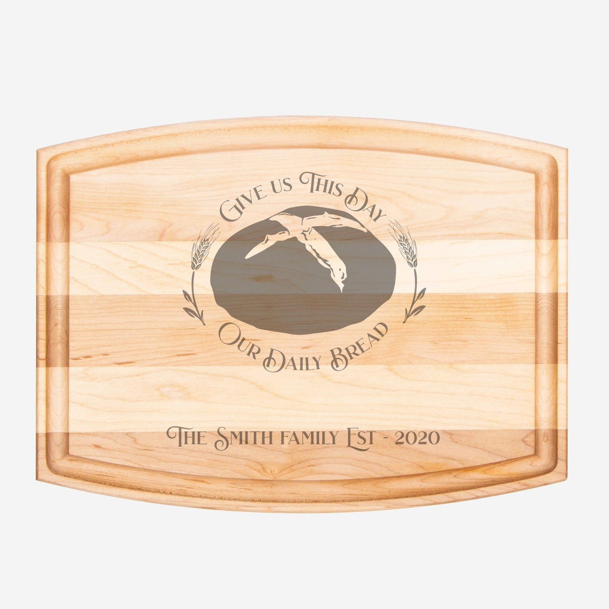 Printed Mint Home & Kitchen Give Us This Day Personalized Cutting/Charcuterie Board- 12" x 9"