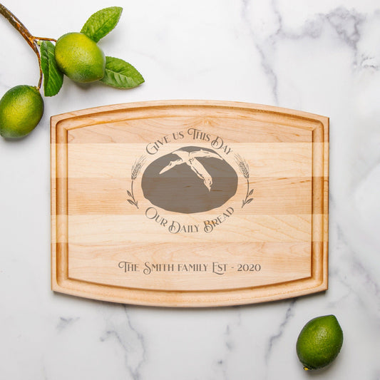 Printed Mint Home & Kitchen Give Us This Day Personalized Cutting/Charcuterie Board- 12" x 9"