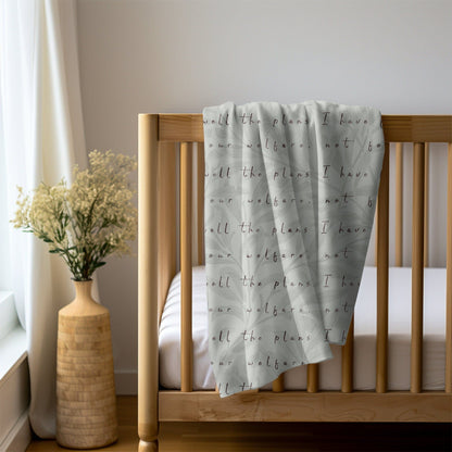 Printed Mint Jeremiah 29:11 Baby Blanket