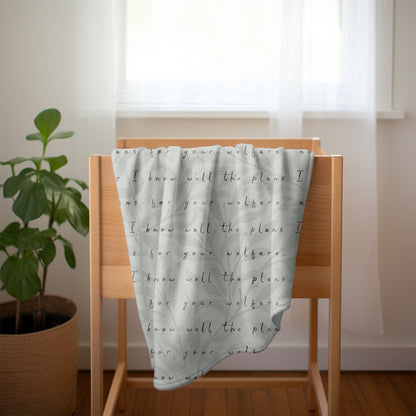 Printed Mint Jeremiah 29:11 Baby Blanket