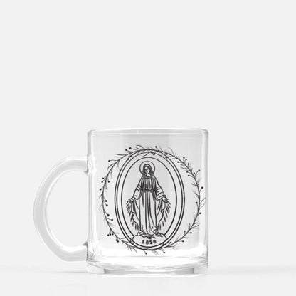 Printed Mint Mugs Traditional Catholic 10oz Glass Mugs (Optional Set of 4 Styles)