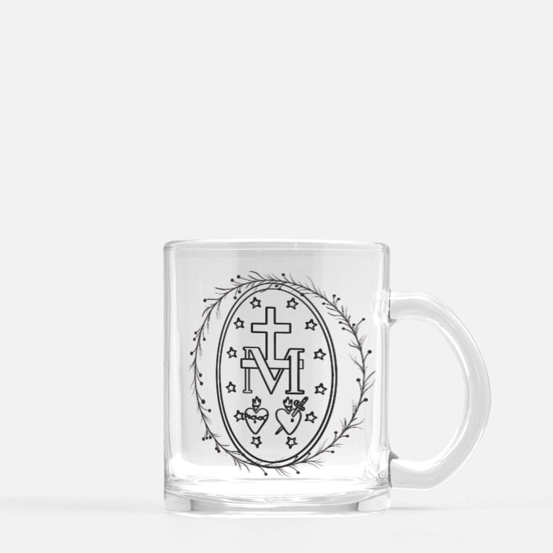 Printed Mint Mugs Traditional Catholic 10oz Glass Mugs (Optional Set of 4 Styles)