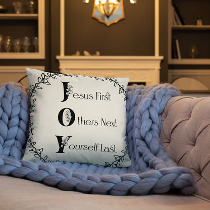 Printful Throw Pillow 18 x 18 J.O.Y. Throw Pillow