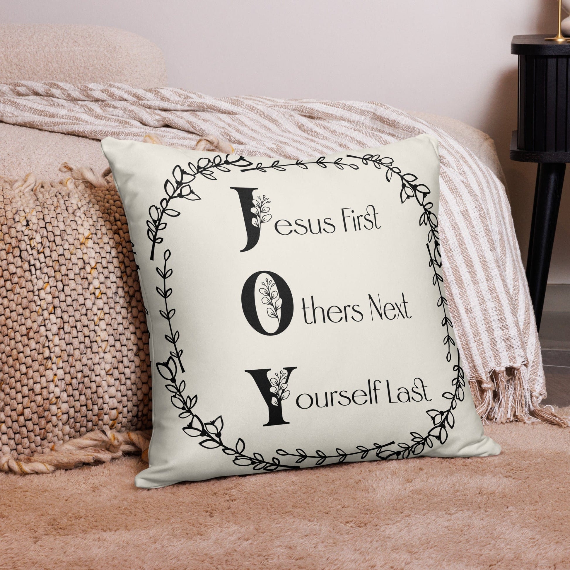 Printful Throw Pillow J.O.Y. Throw Pillow