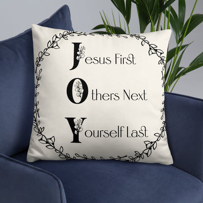 Printful Throw Pillow J.O.Y. Throw Pillow