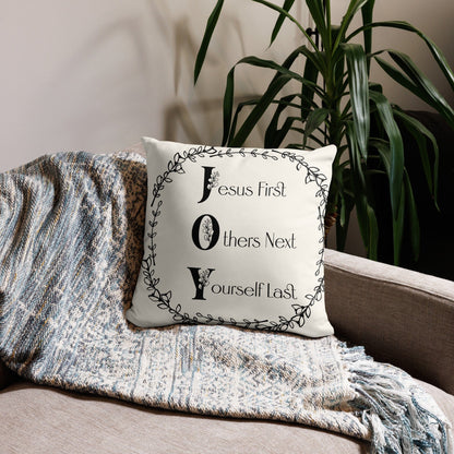 Printful Throw Pillow J.O.Y. Throw Pillow