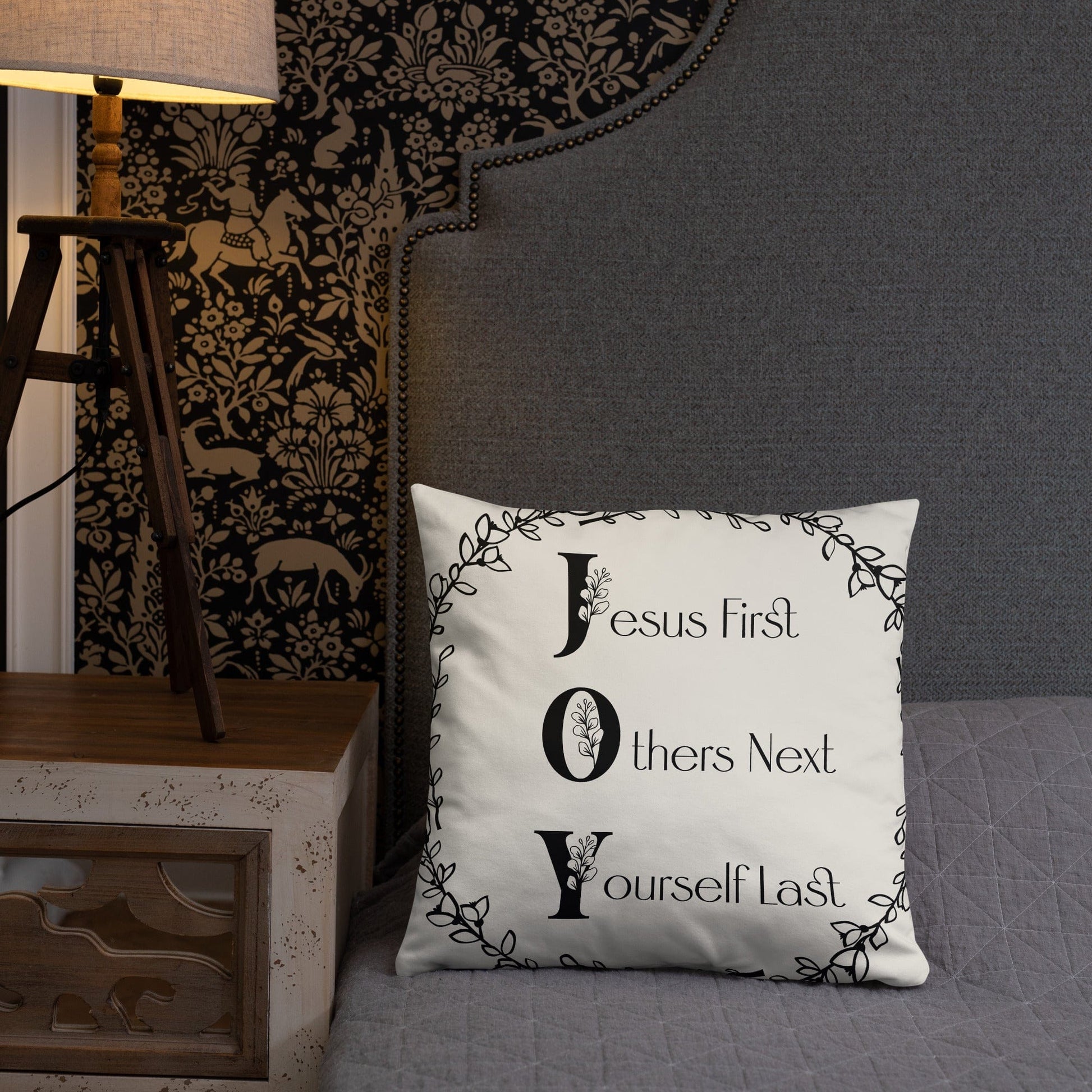 Printful Throw Pillow J.O.Y. Throw Pillow