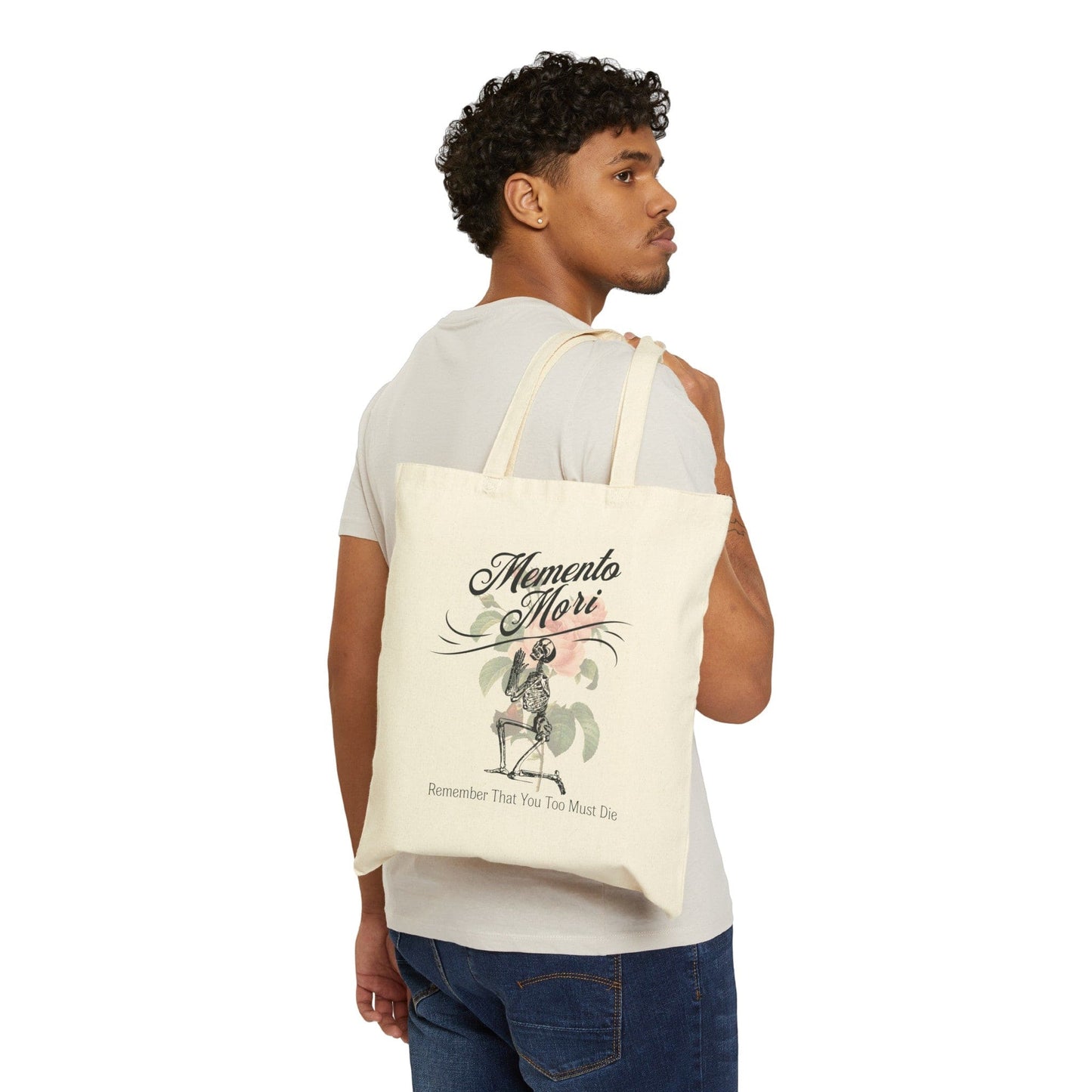 Printify Bags Memento Mori Cotton Canvas Tote Bag