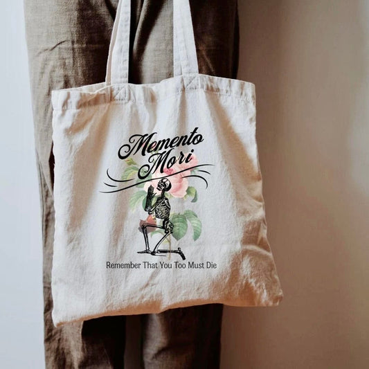 Printify Bags Memento Mori Cotton Canvas Tote Bag