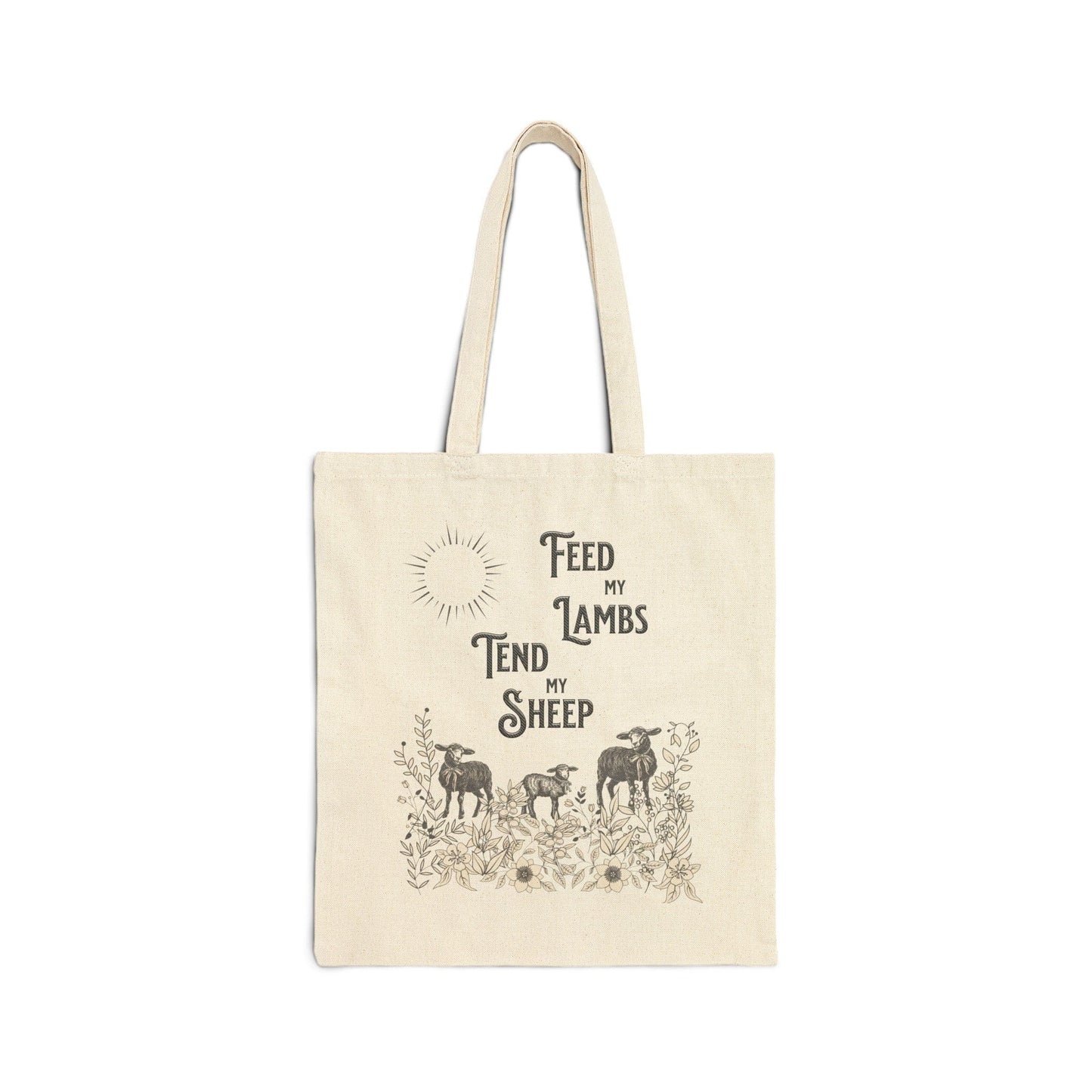 Printify Bags Natural / 15" x 16" Feed My Lambs Canvas Mass Tote