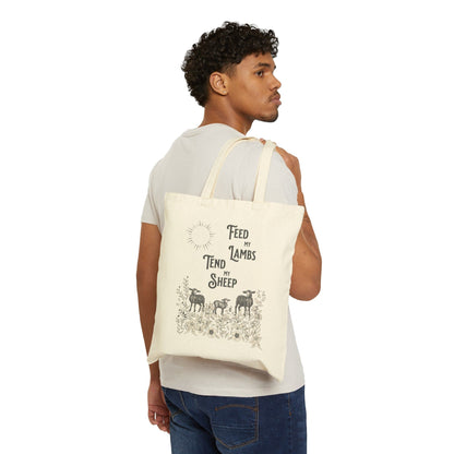 Printify Bags Natural / 15" x 16" Feed My Lambs Canvas Mass Tote