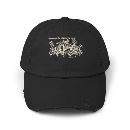 Printify Hats Black / One size Consider the Wildflowers Distressed Cap