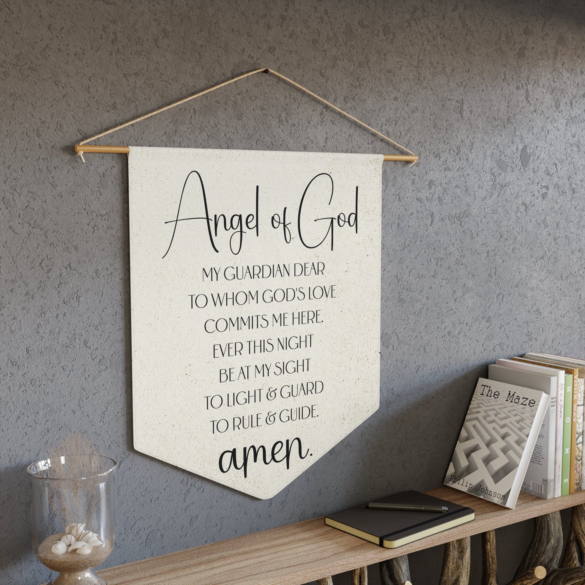 Printify Home Decor 18" × 21" Angel of God Prayer Pennant