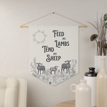 Printify Home Decor 18" × 21" Feed My Lambs Pennant