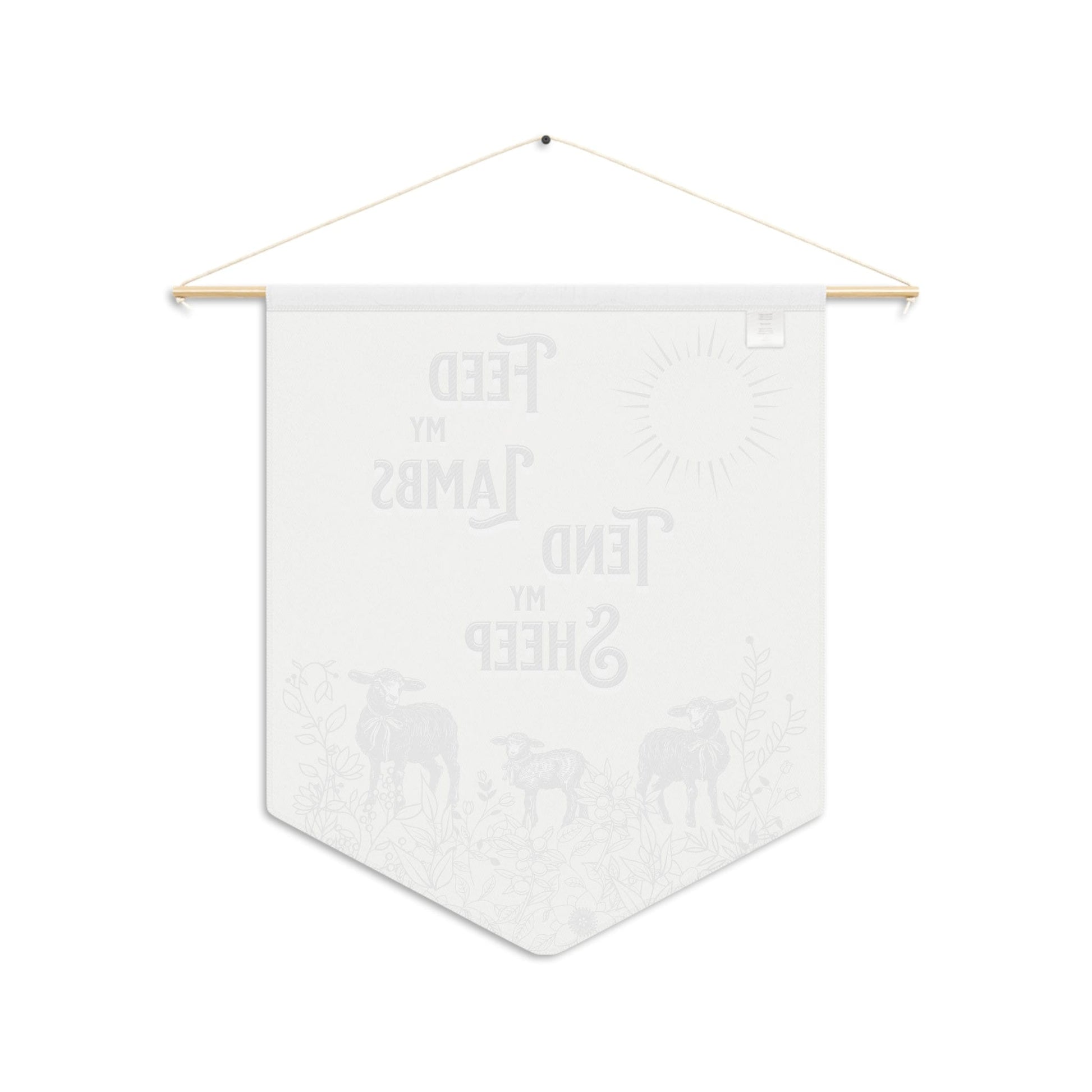 Printify Home Decor 18" × 21" Feed My Lambs Pennant