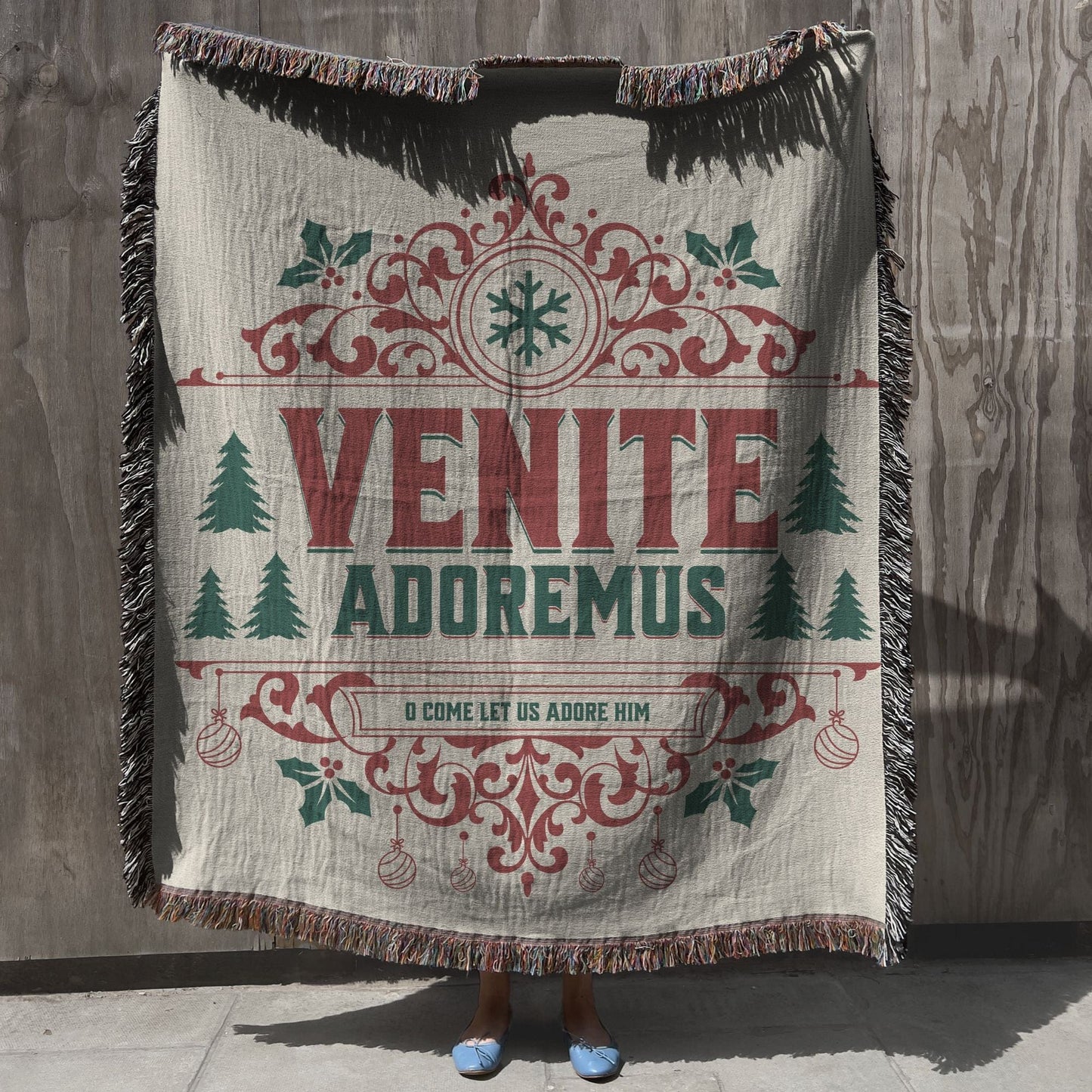 Printify Home Decor Venite Adoremus Woven Blanket