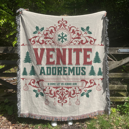 Printify Home Decor Venite Adoremus Woven Blanket