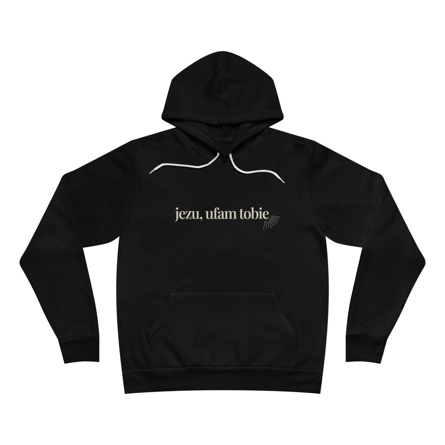 Printify Hoodie Black / XS Jezu Ufam Tobie Unisex Sponge Fleece Pullover Hoodie