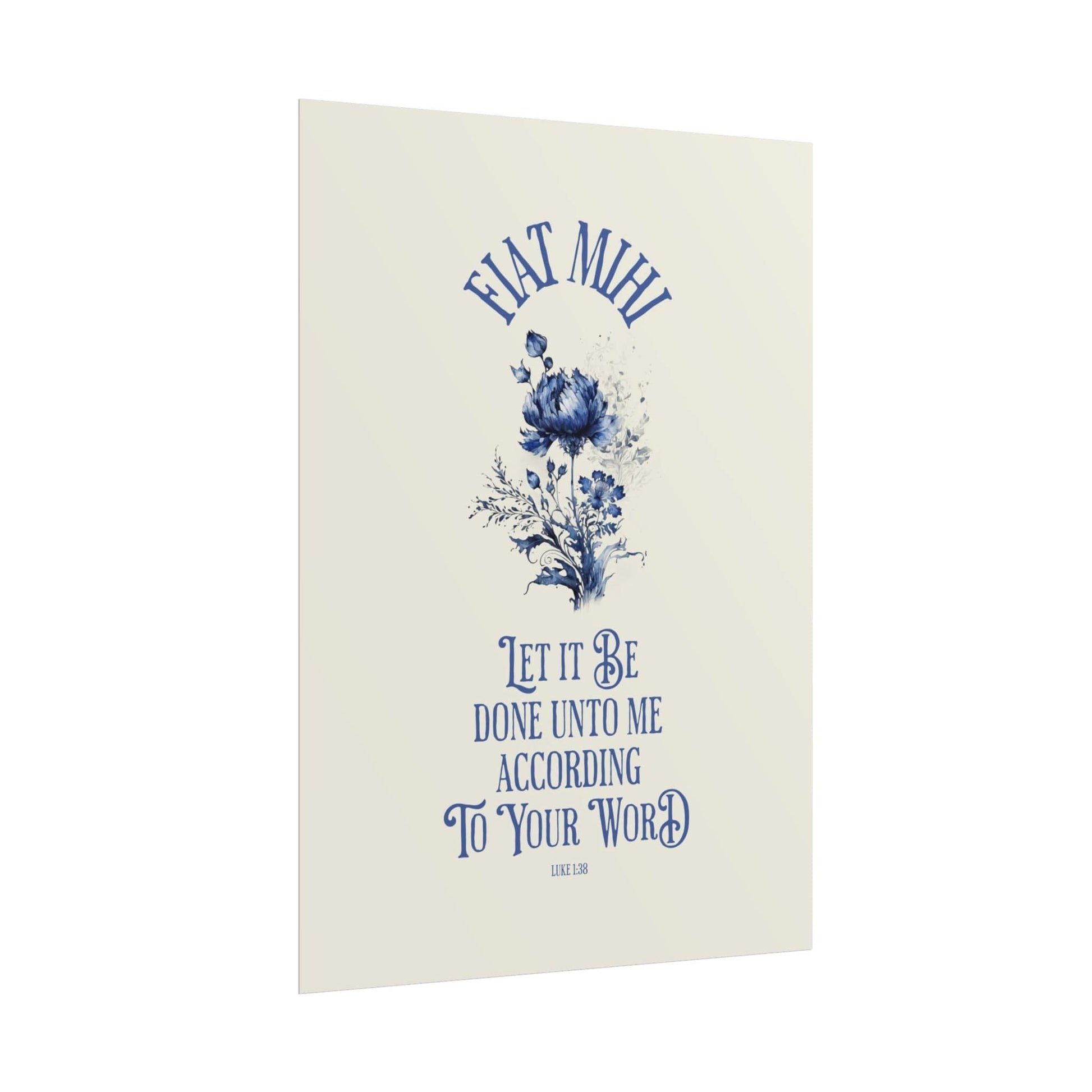 Printify Poster 5" x 7" (Vertical) / Matte Fiat Blue Floral Matte Print