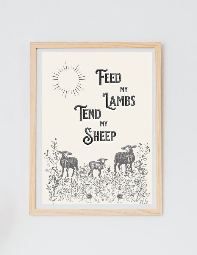 Printify Poster 8″ x 10″ (Vertical) / Matte Feed My Lambs Matte Print