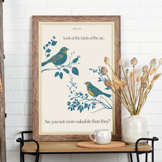 Printify Poster Look At The Birds Matthew 6:26 Matte Print