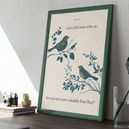 Printify Poster Look At The Birds Matthew 6:26 Matte Print