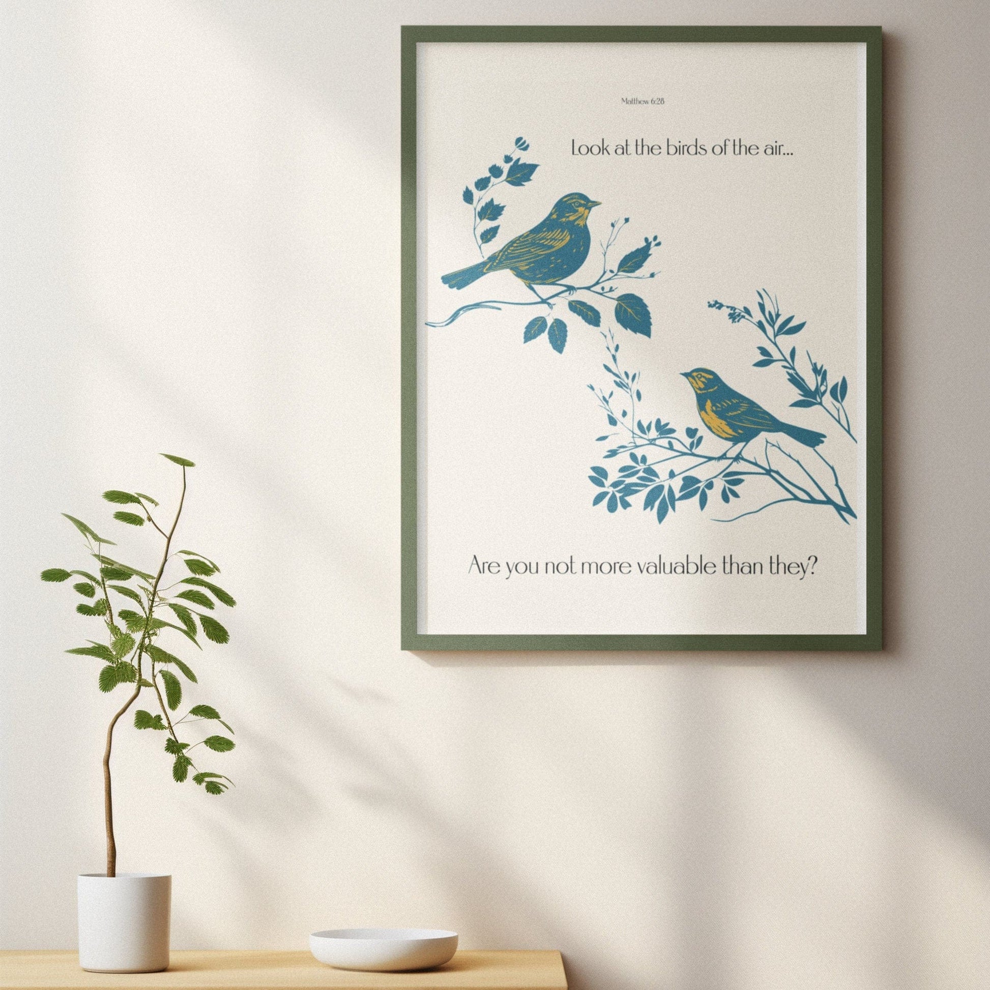 Printify Poster Look At The Birds Matthew 6:26 Matte Print