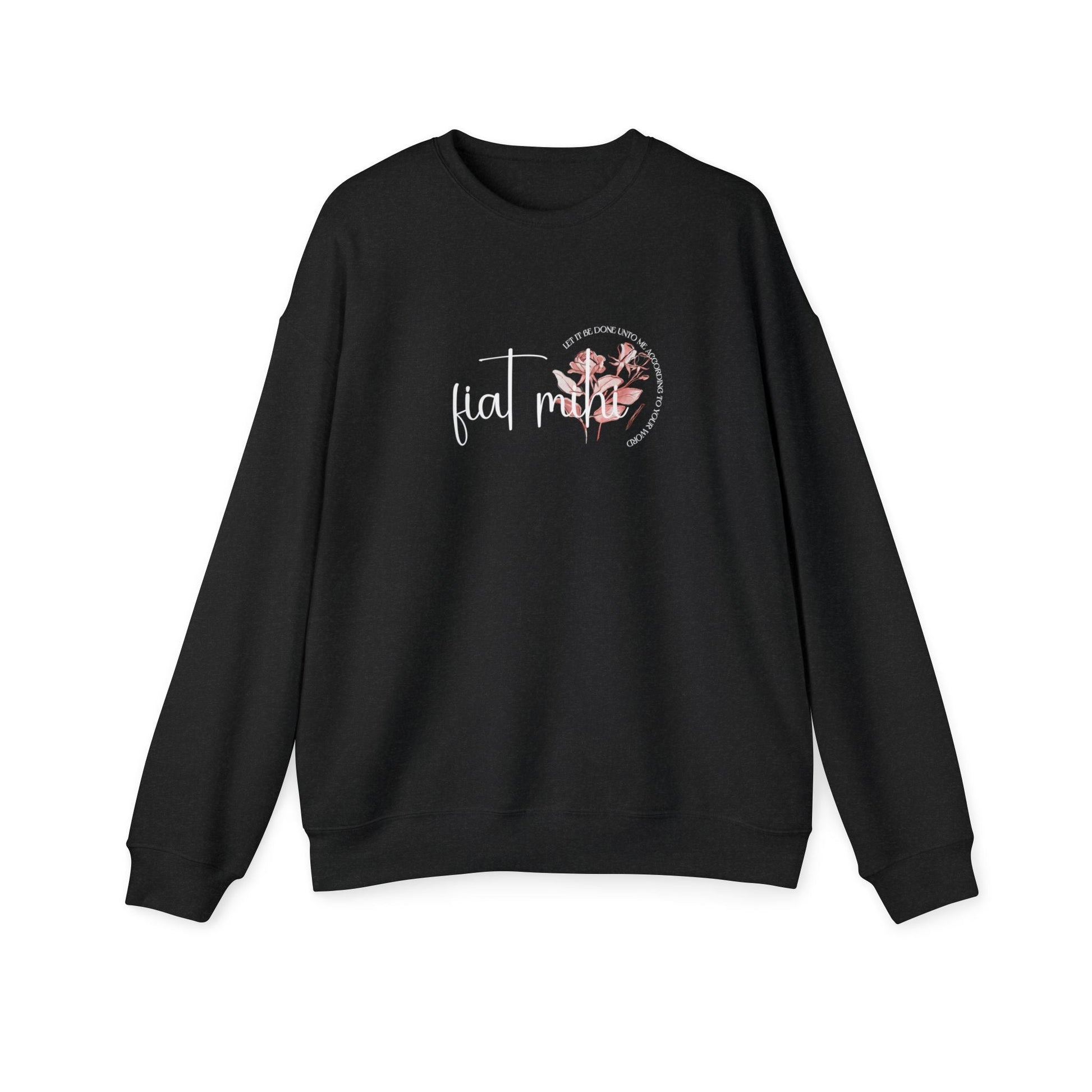 Printify Sweatshirt Black / S Fiat Mihi Unisex Drop Shoulder Sweatshirt