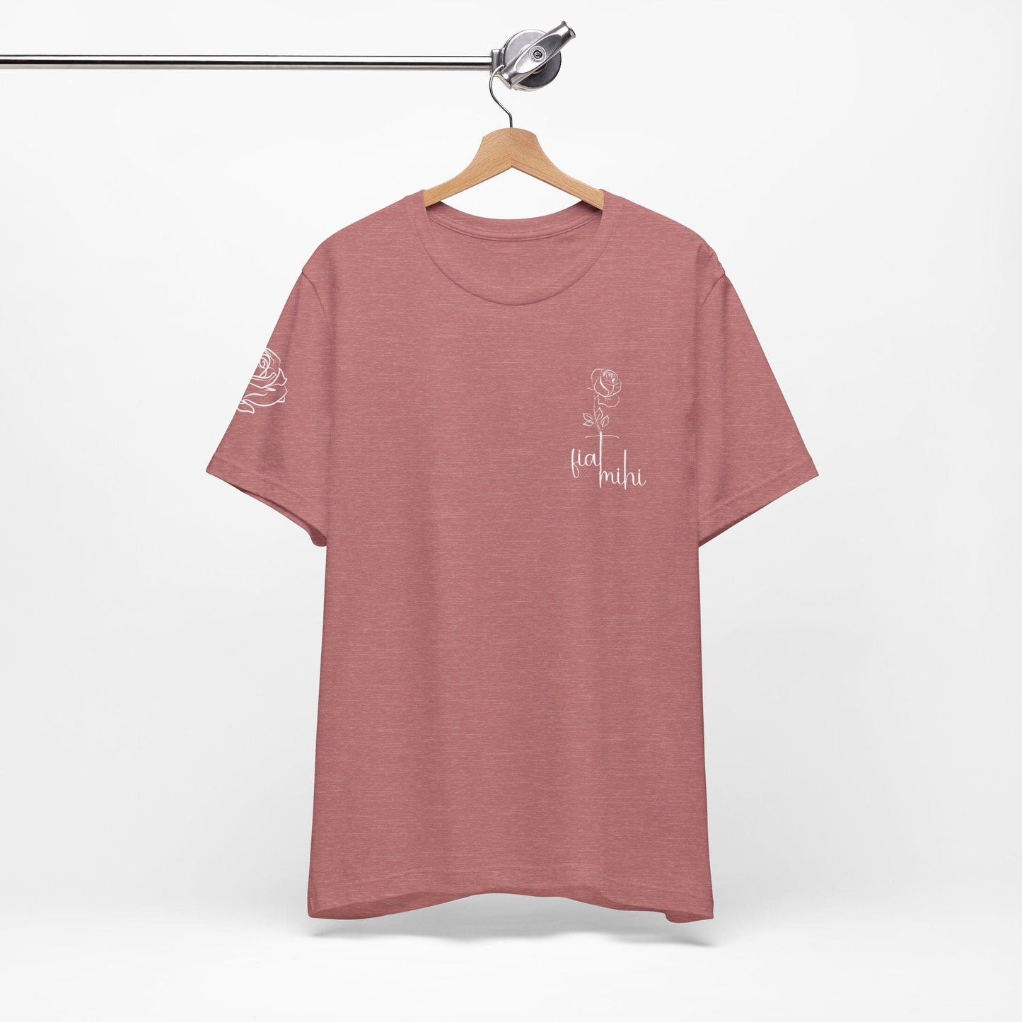 Printify T-Shirt Heather Mauve / XS Fiat Mihi Rose Short Sleeve Tee