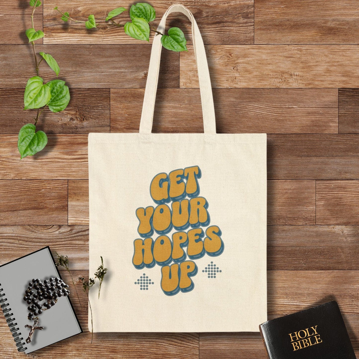 Printify Tote Bags Natural / 15" x 16" Get Your Hopes Up Cotton Canvas Tote Bag