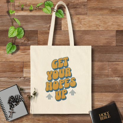 Printify Tote Bags Natural / 15" x 16" Get Your Hopes Up Cotton Canvas Tote Bag