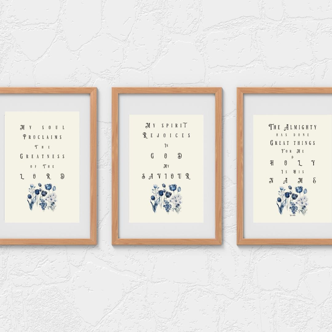 Printify Wall Art Magnificat Set of 3 Floral Matte Prints