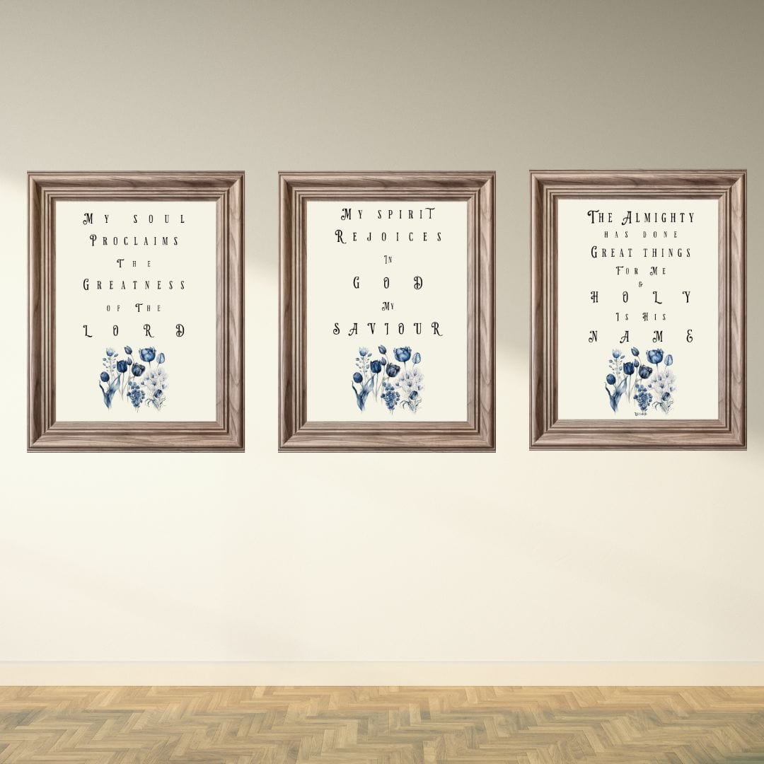 Printify Wall Art Magnificat Set of 3 Floral Matte Prints