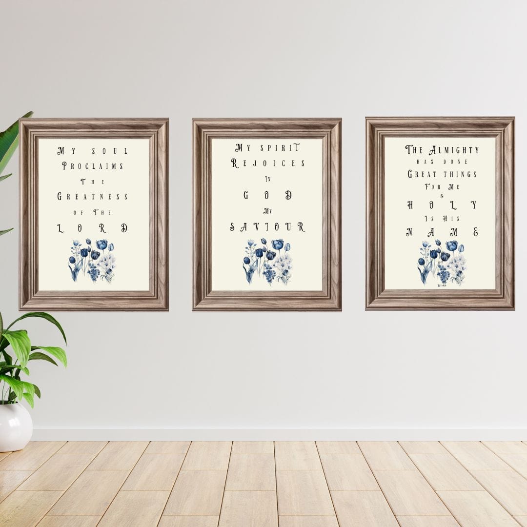 Printify Wall Art Magnificat Set of 3 Floral Matte Prints