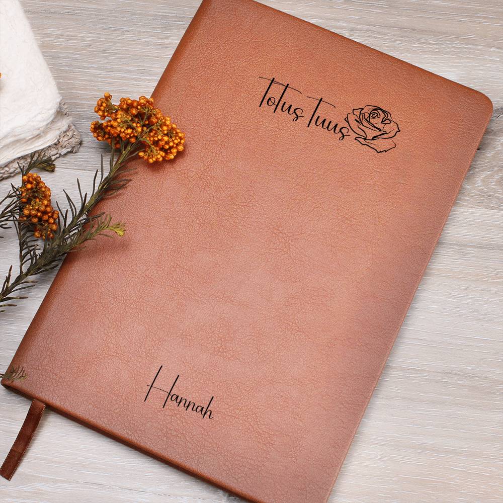 ShineOn Fulfillment journal Totus Tuus Personalized Vegan Leather Journal