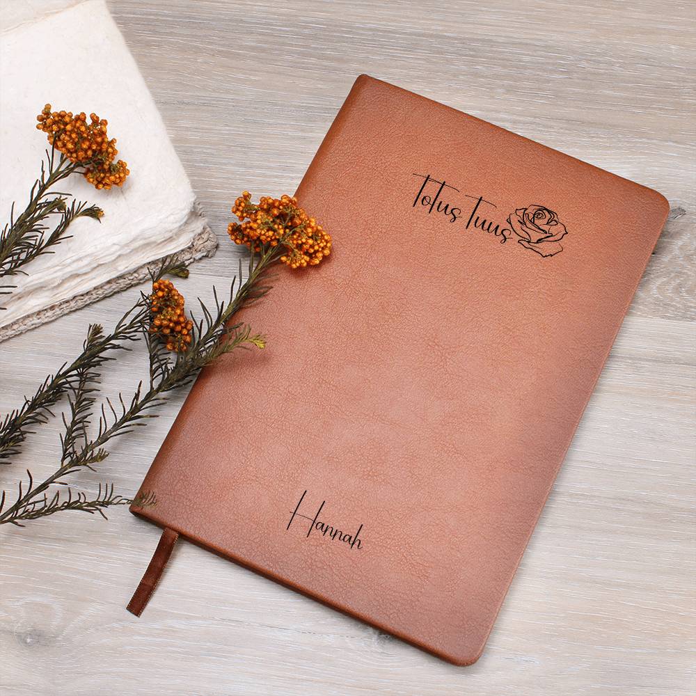 ShineOn Fulfillment journal Totus Tuus Personalized Vegan Leather Journal