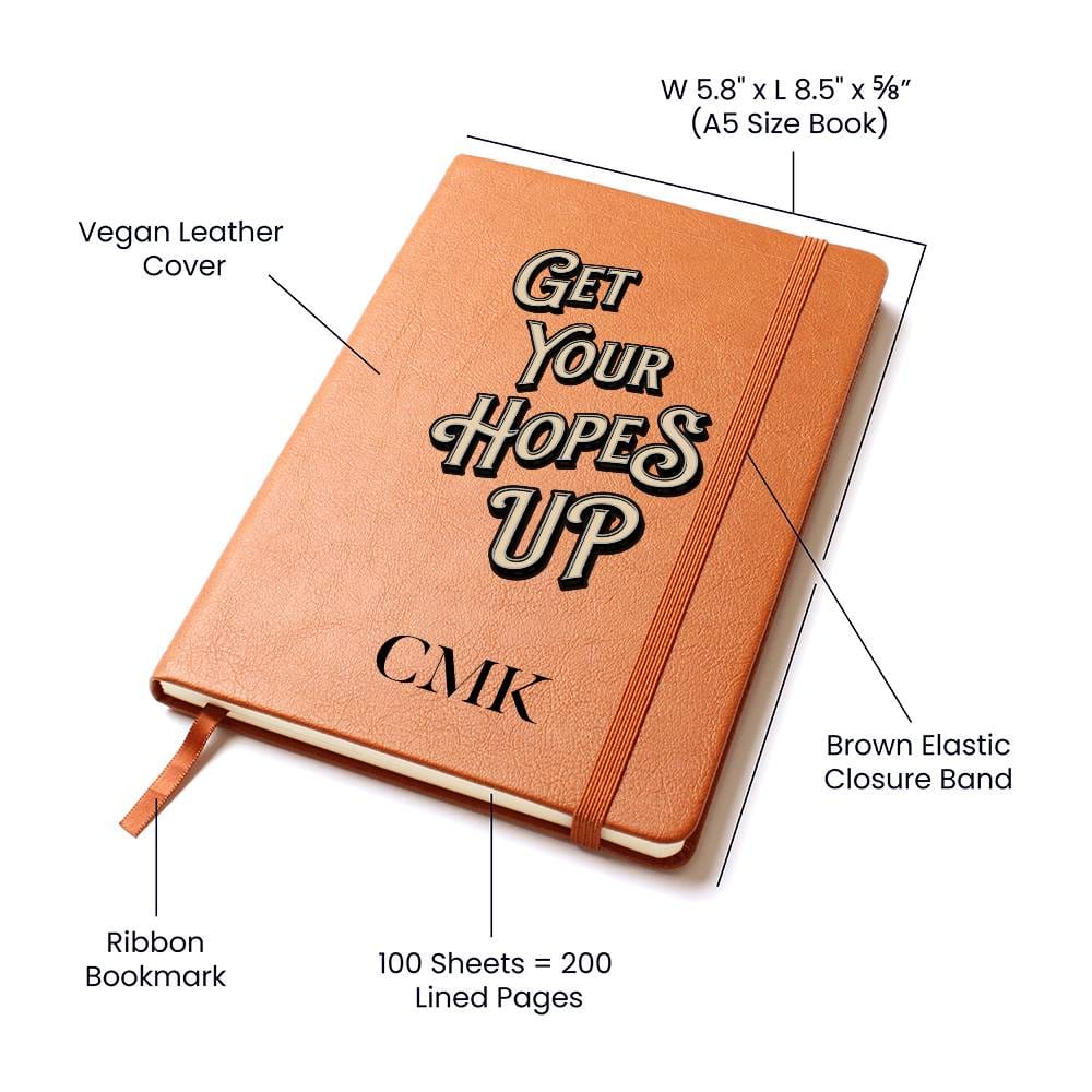 ShineOn Fulfillment Stationary Personalized Get Your Hopes Up Vegan Leather Journal