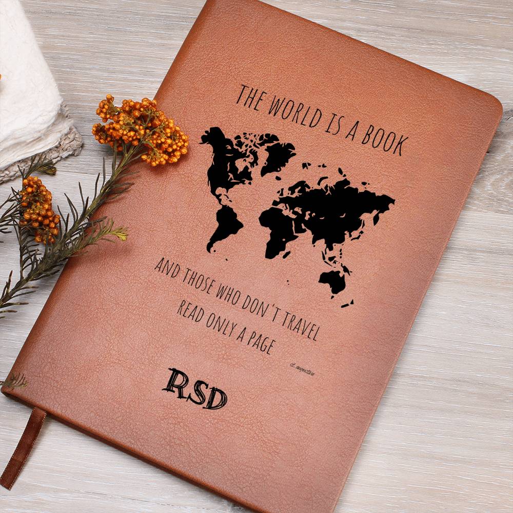 ShineOn Fulfillment Stationary World is a Book Personalized Vegan Leather Travel Journal