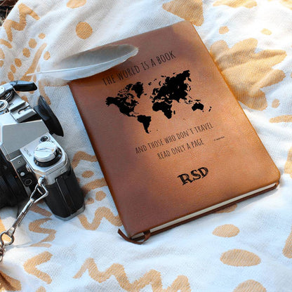 ShineOn Fulfillment Stationary World is a Book Personalized Vegan Leather Travel Journal