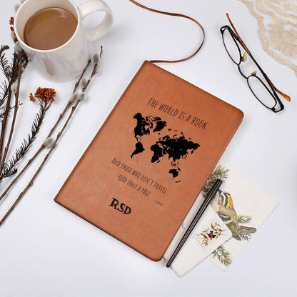 ShineOn Fulfillment Stationary World is a Book Personalized Vegan Leather Travel Journal