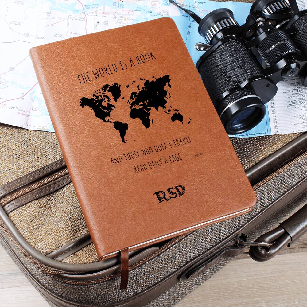 ShineOn Fulfillment Stationary World is a Book Personalized Vegan Leather Travel Journal