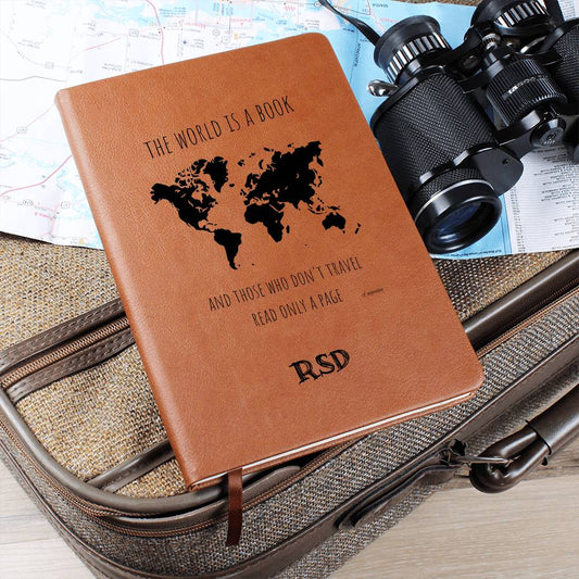 ShineOn Fulfillment Stationary World is a Book Personalized Vegan Leather Travel Journal