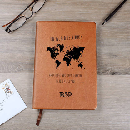 ShineOn Fulfillment Stationary World is a Book Personalized Vegan Leather Travel Journal