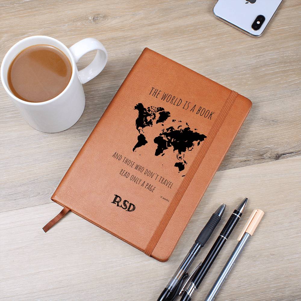 ShineOn Fulfillment Stationary World is a Book Personalized Vegan Leather Travel Journal