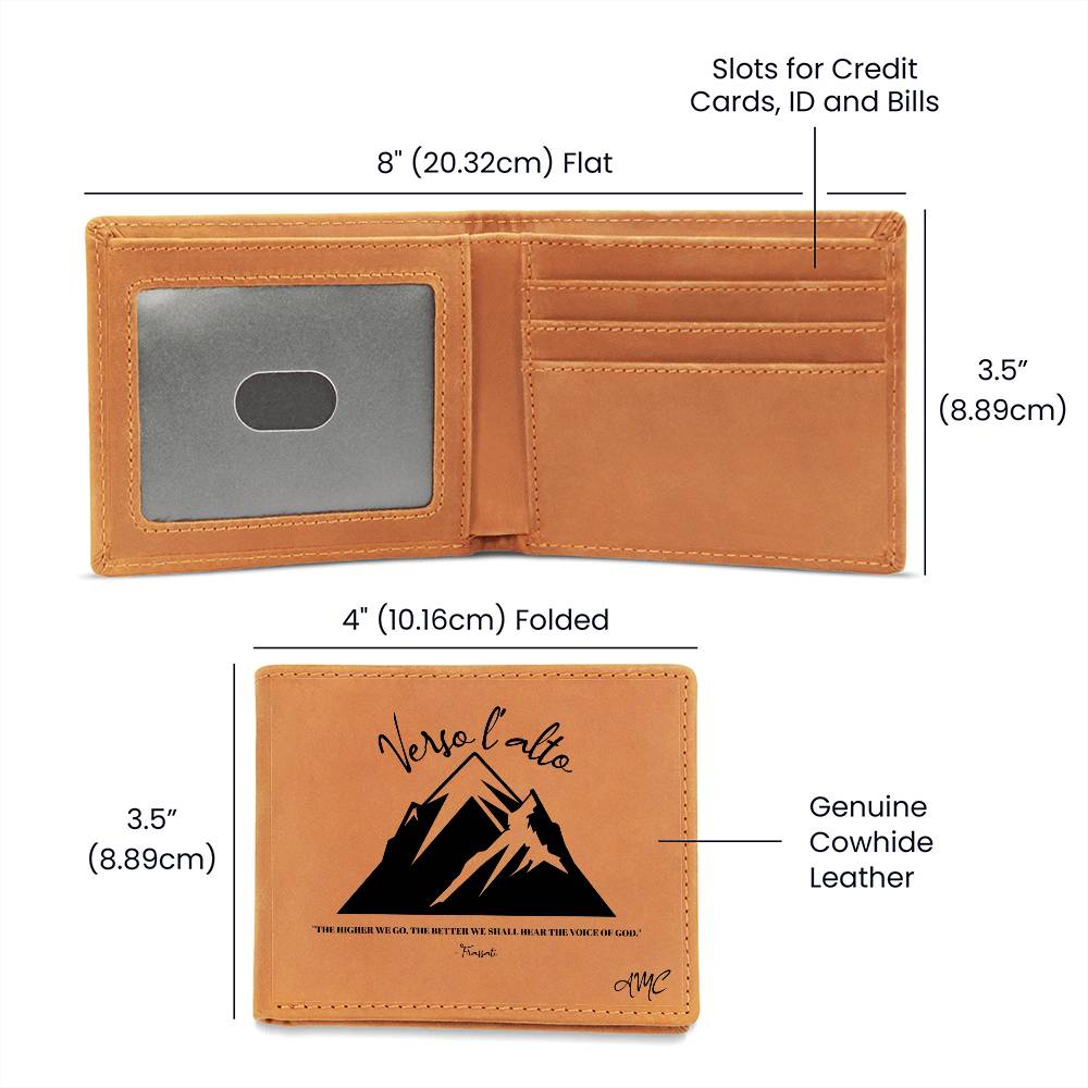 ShineOn Fulfillment Wallet Personalized "Verso l'alto" Frassati Graphic Leather Wallet