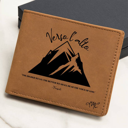 ShineOn Fulfillment Wallet Personalized "Verso l'alto" Frassati Graphic Leather Wallet